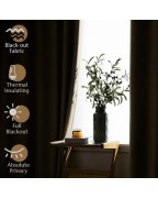 Beige thermal insulation blackout curtains
