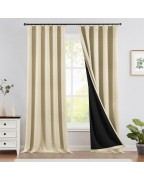 Beige thermal insulation blackout curtains
