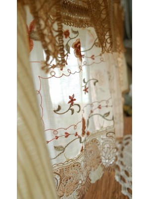 Elegant and rustic French country tulle curtains
