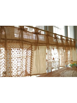 Elegant and rustic French country tulle curtains