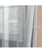 Gray open woven tulle curtains