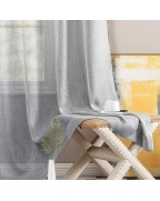 Gray open woven tulle curtains