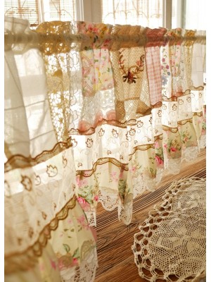 Colorful fabric patchwork lace curtains