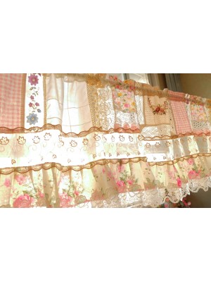 Colorful fabric patchwork lace curtains