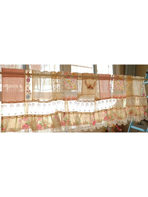 Colorful fabric patchwork lace curtains