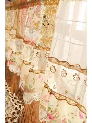 Colorful fabric patchwork lace curtains