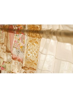 Colorful fabric patchwork lace curtains