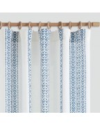 Dark blue printed bohemian light filtering curtains