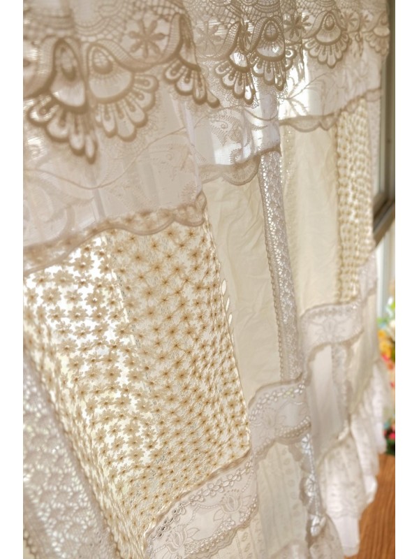 Handmade vintage lace curtain valance