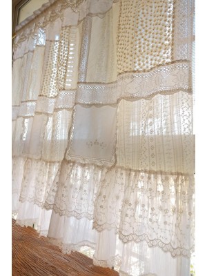Handmade vintage lace curtain valance