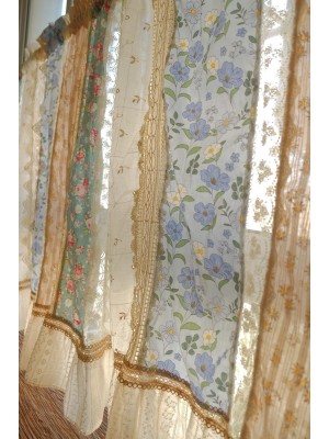 Shabby Chic Colorful Patchwork Curtain Valance