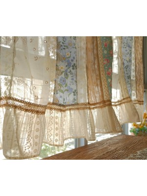 Shabby Chic Colorful Patchwork Curtain Valance