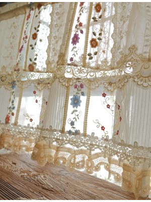 Vintage exquisite patchwork lace bohemian curtains