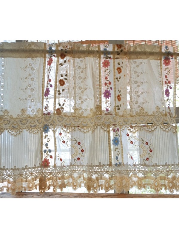 Vintage exquisite patchwork lace bohemian curtains