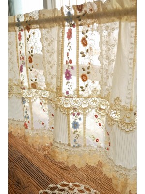 Vintage exquisite patchwork lace bohemian curtains