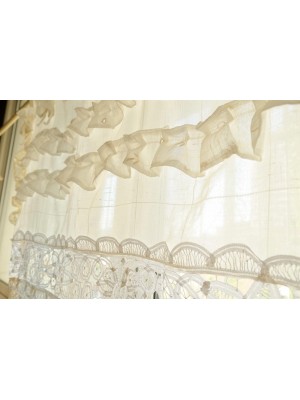 Design chic vintage lace tassel tulle curtain valance