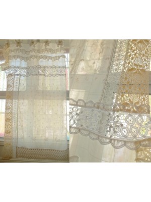 Design chic vintage lace tassel tulle curtain valance