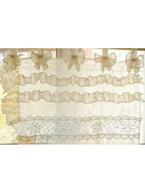 Design chic vintage lace tassel tulle curtain valance