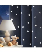 Navy Polka Dot Thermal Insulated Blackout Curtains