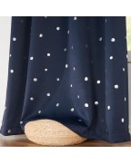 Navy Polka Dot Thermal Insulated Blackout Curtains