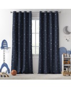 Navy Polka Dot Thermal Insulated Blackout Curtains