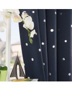 Navy Polka Dot Thermal Insulated Blackout Curtains