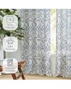 Baroque style blue zen bedroom curtains