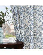 Baroque style blue zen bedroom curtains