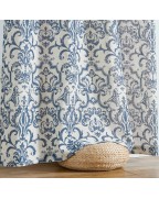 Baroque style blue zen bedroom curtains