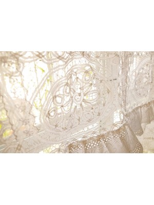 Pure white romantic lace decorative curtains