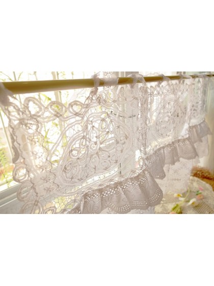 Pure white romantic lace decorative curtains