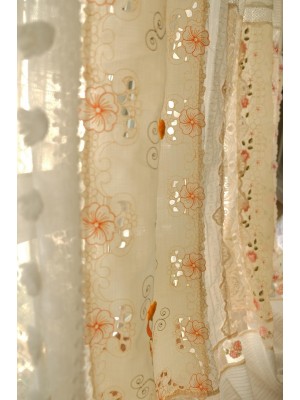 Vintage floral lace curtains