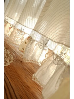 Vintage floral lace curtains