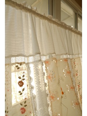 Vintage floral lace curtains
