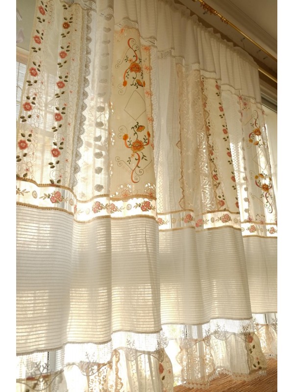 Vintage floral lace curtains