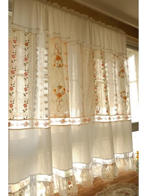 Vintage floral lace curtains