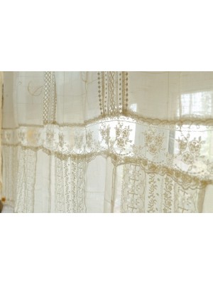 Farmhouse Lace Fringe Curtain Valance