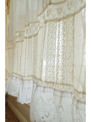 Farmhouse Lace Fringe Curtain Valance