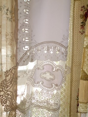 Vintage lace patchwork light curtains
