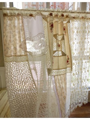 Vintage lace patchwork light curtains