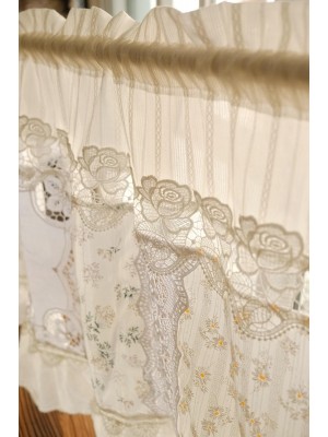 French Country White Mediterranean Lace Curtains