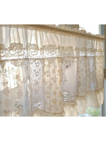 French Country White Mediterranean Lace Curtains