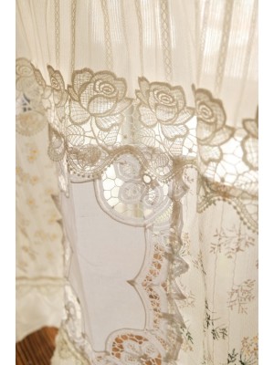 French Country White Mediterranean Lace Curtains