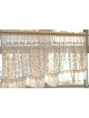 French Country White Mediterranean Lace Curtains