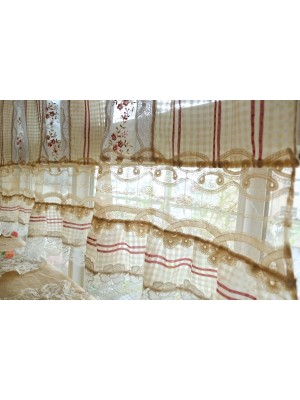 Rose lace crochet curtains