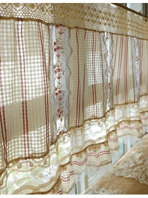 Rose lace crochet curtains