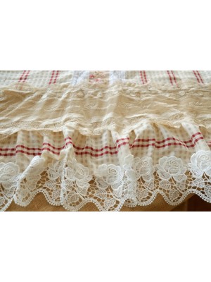 Rose lace crochet curtains