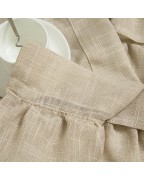 Taupe ruffled vintage shabby style curtains