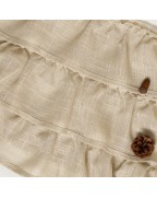 Taupe ruffled vintage shabby style curtains