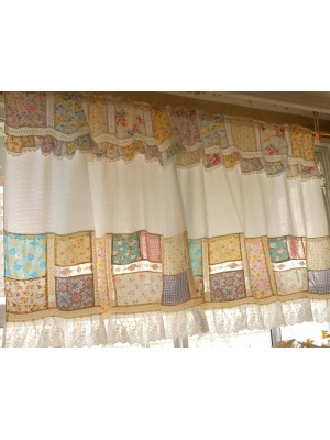 Patchwork ruffled lace curtain valance